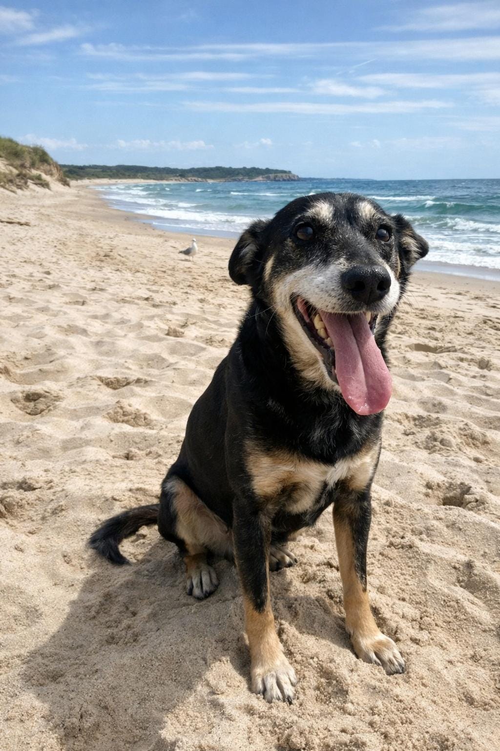 Pino disfrutando de la playa